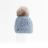 VALE-P - ANGORA BEANIE WITH UPCYCLED FUR POM