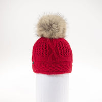 VALE-P - ANGORA BEANIE WITH UPCYCLED FUR POM
