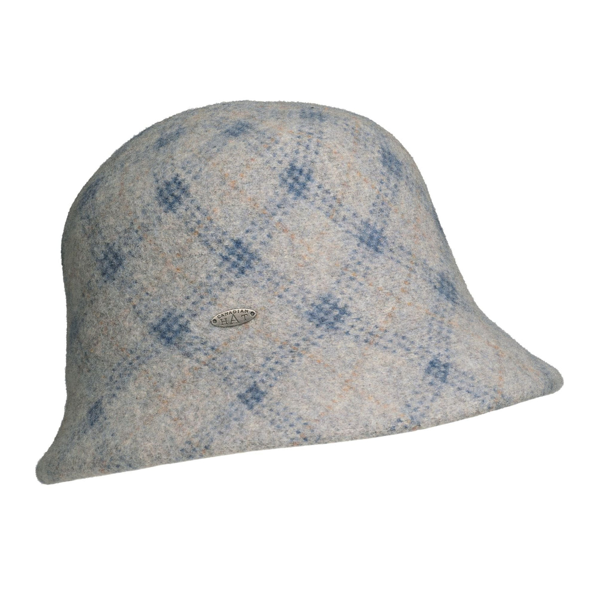 CAMIYAH - JACQUARD PLAID CLOCHE HAT
