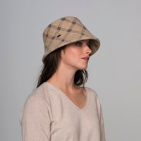 CAMIYAH - JACQUARD PLAID CLOCHE HAT