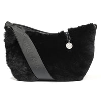 MOON S - LEATHER SATCHEL BAG W SHEARLING