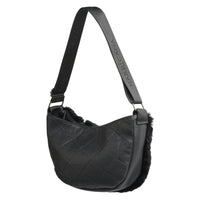 MOON S - LEATHER SATCHEL BAG W SHEARLING