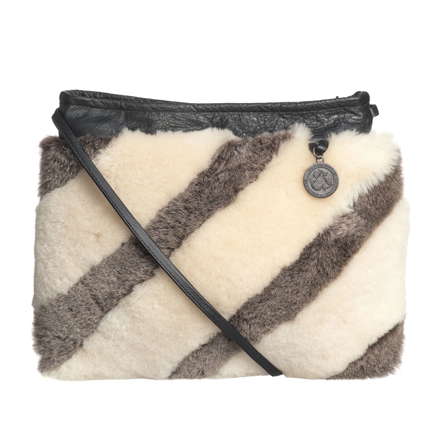 BONNIE S - FLAT CROSSBODY BAG W SHEARLING