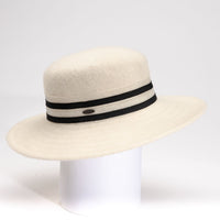 BREEA - LARGE BRIM BOATER HAT WITH RIBBON