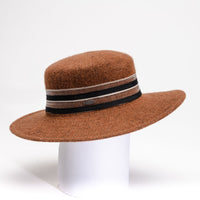BREEA - LARGE BRIM BOATER HAT WITH RIBBON