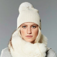 TUQUE EN CACHEMIRE RECYCLÉ POMPON FOURRURE RECYCLÉE